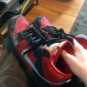 Black and Red Nike Sb Dunks